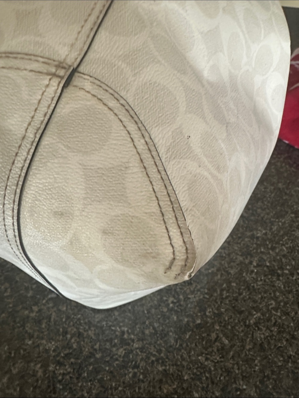 Coach Reversible Chalk/Navy Signature Canvas Tote Bag READ DETAILS - Picture 14 of 16